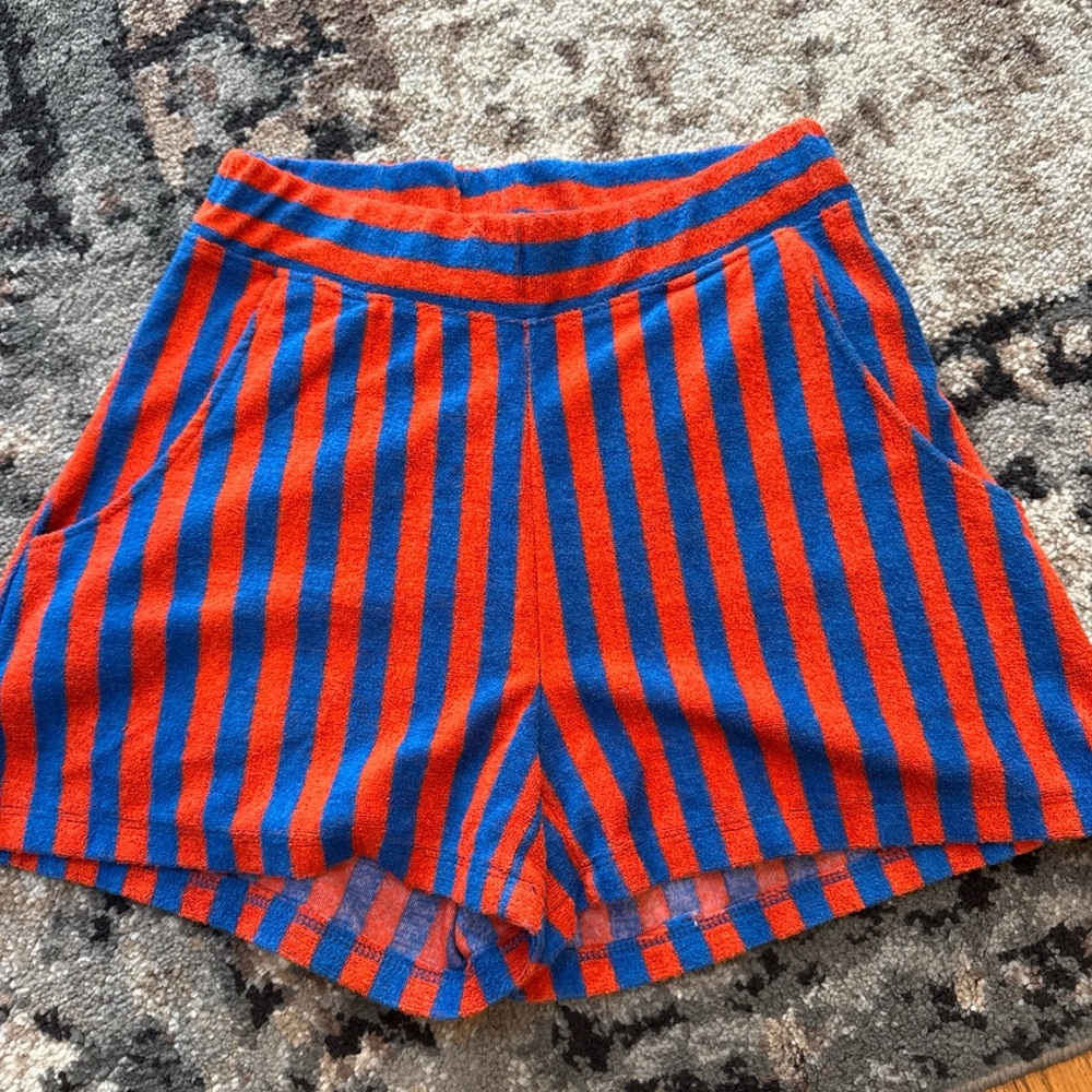 Striped Blue and Orange Women's Shorts